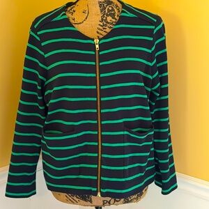 Land Ends striped sweater jacket